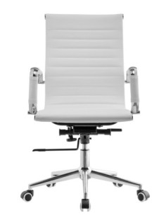 Sillón de oficina OLIVER, giratorio, regulación de altura, basculante profundo, similpiel blanca 2