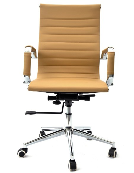 Sillón de oficina OLIVER, giratorio, regulación de altura, basculante profundo, similpiel marrón claro