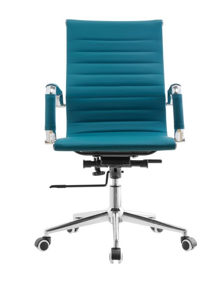 Sillón de oficina OLIVER, giratorio, regulación de altura, basculante profundo, similpiel turquesa