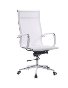 Sillón de oficina IGOR, alto, regulación de altura, basculante profundo, malla blanca