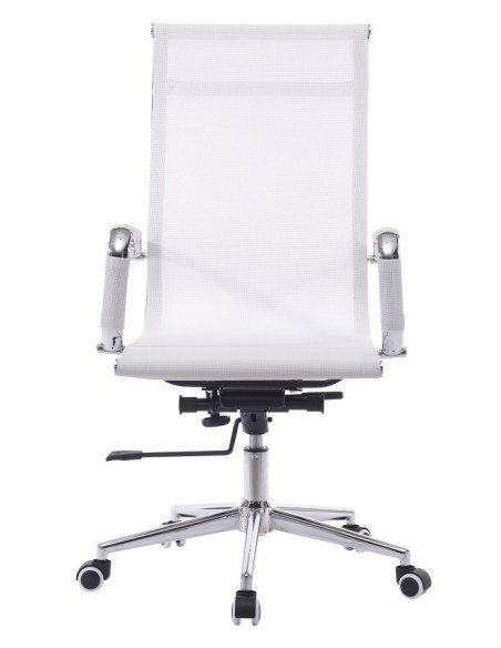 Sillón de oficina IGOR, alto, regulación de altura, basculante profundo, malla blanca