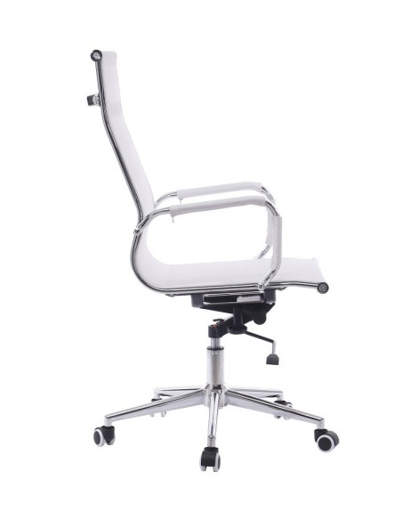 Sillón de oficina IGOR, alto, regulación de altura, basculante profundo, malla blanca