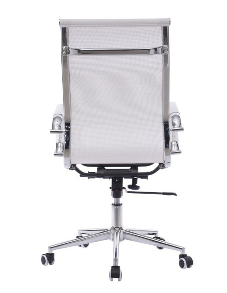 Sillón de oficina IGOR, alto, regulación de altura, basculante profundo, malla blanca