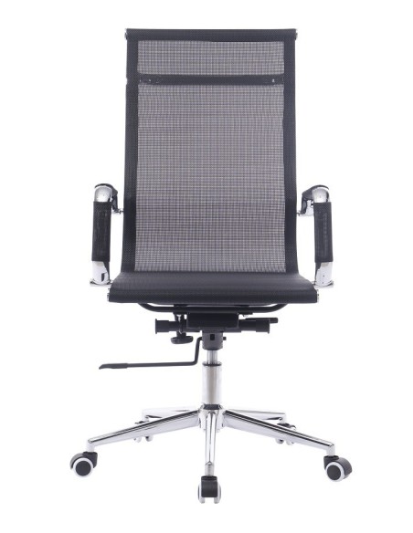 Sillón de oficina IGOR, alto, regulación de altura, basculante profundo, malla negra