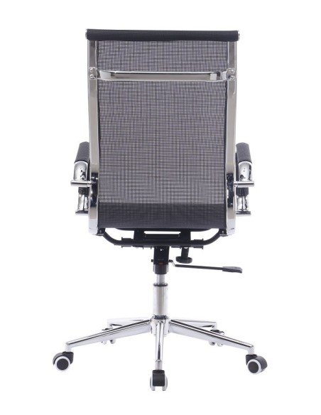 Sillón de oficina IGOR, alto, regulación de altura, basculante profundo, malla negra