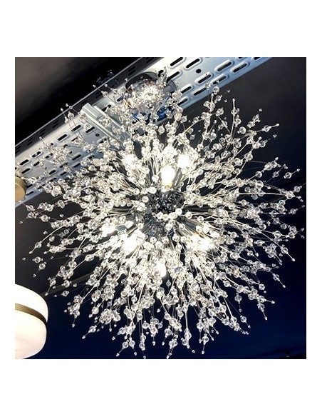 Lámpara FORNAX, colgante, metal, cristal