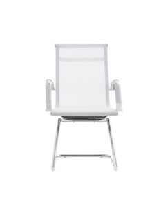 Sillón de oficina IGOR, fijo, cromado, malla blanca 2