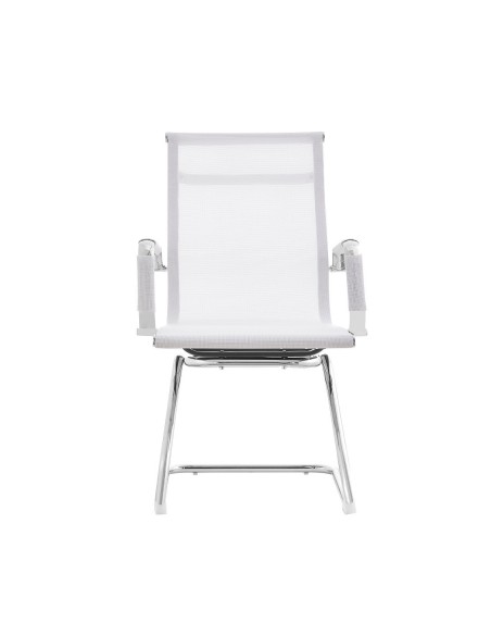 Sillón de oficina IGOR, fijo, cromado, malla blanca