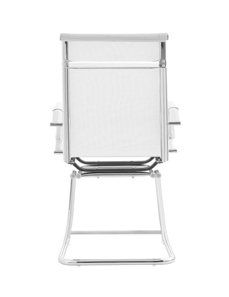Sillón de oficina IGOR, fijo, cromado, malla blanca