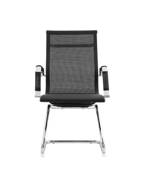 Sillón de oficina IGOR, fijo, cromado, malla negra