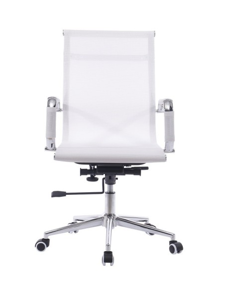 Sillón de oficina IGOR, giratorio, regulación de altura, basculante profundo, malla blanca