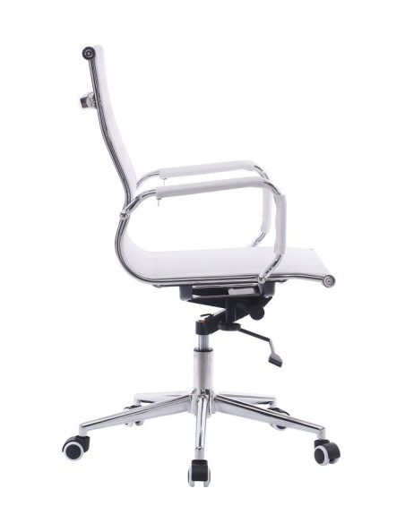 Sillón de oficina IGOR, giratorio, regulación de altura, basculante profundo, malla blanca