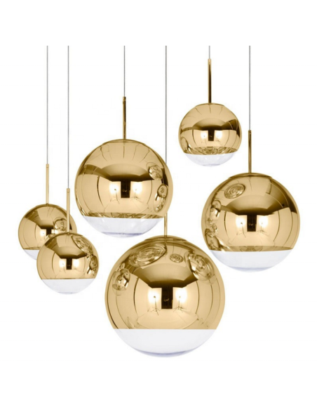 Lámpara KARIM, colgante, cristal, dorado - transparente, 25 cms de diámetro