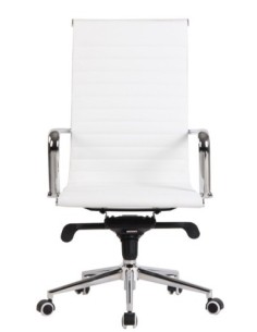 Sillón de oficina ROTERDAM, alto, similpiel blanca