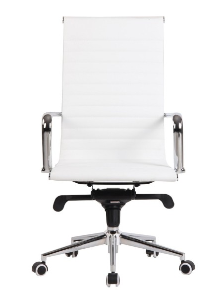 Sillón de oficina ROTERDAM, alto, similpiel blanca