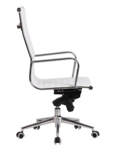 Sillón de oficina ROTERDAM, alto, similpiel blanca 2