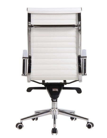 Sillón de oficina ROTERDAM, alto, similpiel blanca