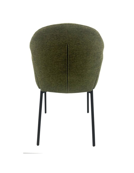 Sillón GIORGIO, metal, tapizado chenilla verde bosque