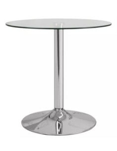 Mesa BERNIE 60R, cromada, cristal templado 60 cms diámetro