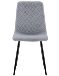 Silla LUCIA NEW, metal, tapizado velvet gris oscuro