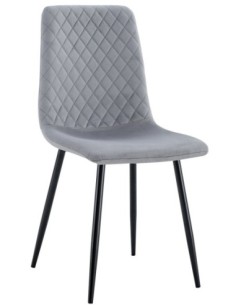 Silla LUCIA NEW, metal, tapizado velvet gris oscuro 2