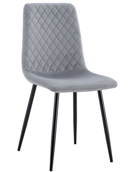 Silla LUCIA NEW, metal, tapizado velvet gris oscuro