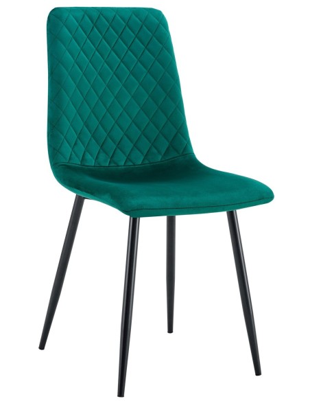 Silla LUCIA NEW, metal, tapizado velvet verde oscuro