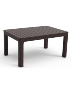 Mesa ALBUFEIRA, baja, polipropileno marrón chocolate, 90 x 60 cms