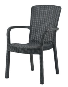 Sillón ARUBA, apilable, polipropileno marrón chocolate