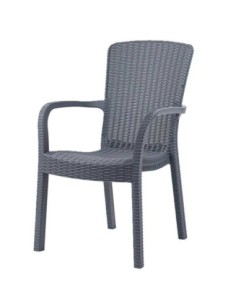 Sillón ARUBA, apilable, polipropileno gris