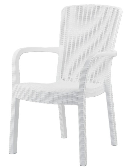 Sillón ARUBA, apilable, polipropileno blanco