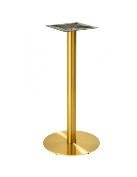 Base de mesa BOMBAY 110DO, acero inoxidable, dorada, base de acero de 8 mm. 45 cms de diámetro, altura 110 cms