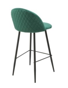 Taburete MAGDA NEW, metal, tapizado velvet verde