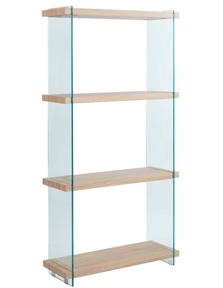 Estantería OSIRIS NEW, madera, cristal templado, 84x30x165 cms