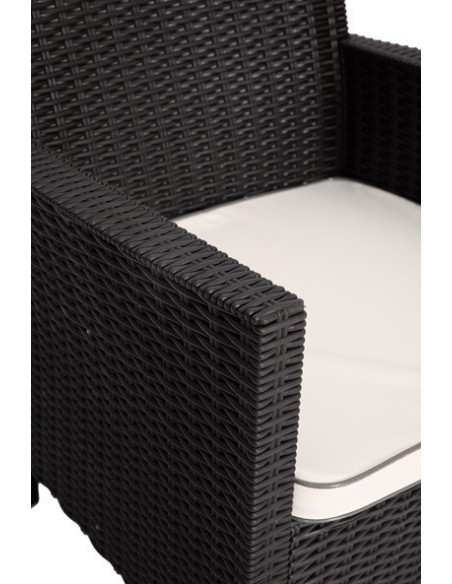 Sillón ADRIATICO, polipropileno marrón chocolate, cojín beige