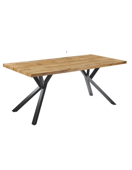 Mesa OLITE 180RT, metal, madera, 180 x 90 cms