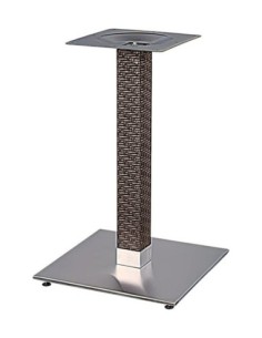 Base de mesa OLBY 72, columna revestida, base de acero de 8 mm. 45 x 45 cm, altura 72 cms