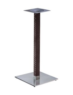 Base de mesa OLBY 110, alta, columna revestida, base de acero de 8 mm. 45 x 45 cm, altura 110 cms
