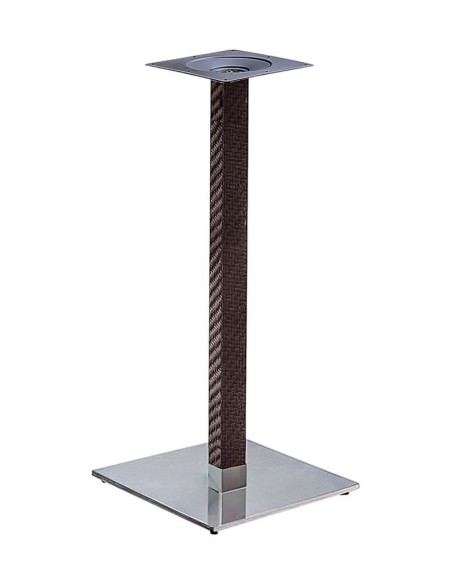 Base de mesa OLBY 110, alta, columna revestida, base de acero de 8 mm. 45 x 45 cm, altura 110 cms