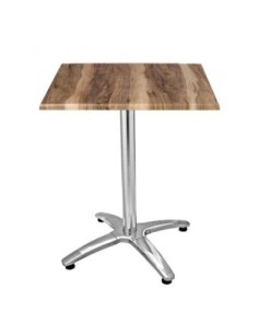 Mesa ROMA, aluminio, 4 radios, base de 70 cms y tapa 70 x 70 cms. Color a elegir