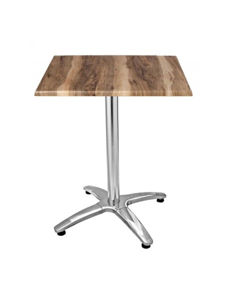 Mesa ROMA, aluminio, 4 radios, base de 70 cms y tapa 70 x 70 cms. Color a elegir