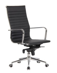 Sillón de oficina ROTERDAM, alto, similpiel negro