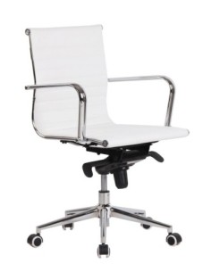 Sillón de oficina ROTERDAM, giratorio, similpiel blanca 2