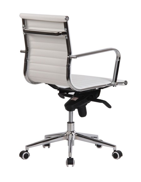 Sillón de oficina ROTERDAM, giratorio, similpiel blanca
