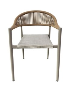 Sillón MÓNACO, apilable, aluminio, ratán y teslin 2