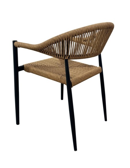 Sillón RIVIERA, apilable, aluminio, ratán marrón