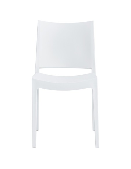 Silla CAPRI, apilable, tratamiento anti UV, polipropileno blanco