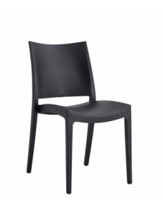 Silla CAPRI, apilable, tratamiento anti UV, polipropileno antracita