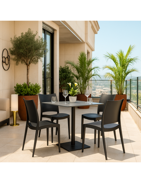 Silla CAPRI, apilable, tratamiento anti UV, polipropileno antracita