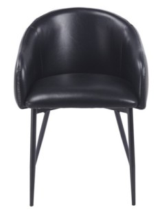 Sillón PELAYO, metal, similpiel vintage negra 2